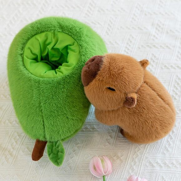 Kawaii Large Avocado Capybara Plush 18" Kawaii Stuffed Animal Pillow - Picture 4 of 7
